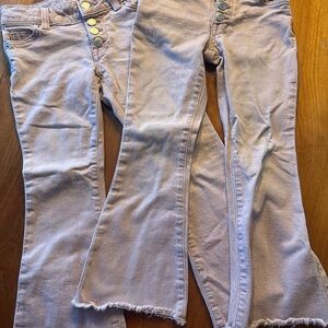 5t button fly snap Light Pink Flare Jeans for twins